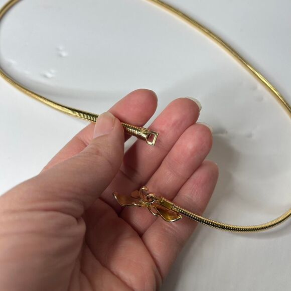 vintage Y2K 2000s retro 90s Gold snake chain belt with butterfly charm main image 5